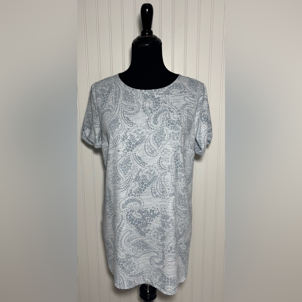 LC Lauren Conrad Paisley Shirt Tunic Blue Size Medium Boho Cottagecore Coastal